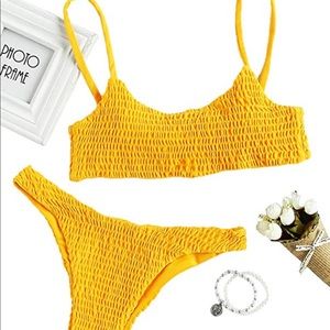 Yellow Smocked Bikini